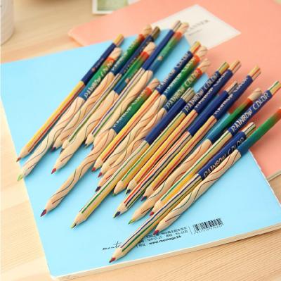 China office & High Quality School Pencil Rainbow Color Pencil Set, 4 in 1 Color Rainbow Advance, Colored Pencil for sale