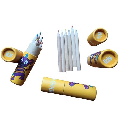 China Drawinig Children's Promotional Mini 6 Natural Wooden Colored Pencil Short Set for sale