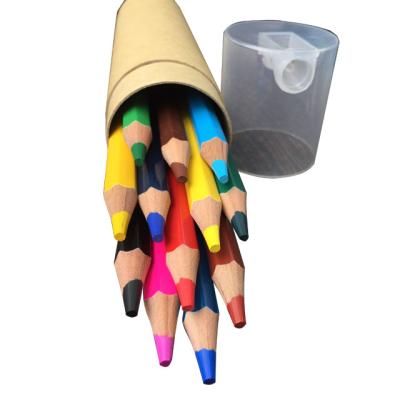 China Stationery Drawing Tube + Pencil Sharpener 12pcs Plastic Cover Colored Pencil, High Quality Soft Lead, Color Customizable Pencil and Packing for sale