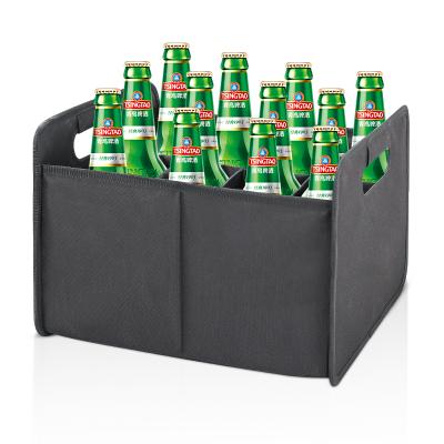 China Premium Quality Folding Beer Storage Car Organizer Black Custom Wine Bag for sale