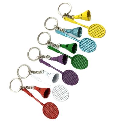 China China Fashion Promotional Metal Key Chain Opens Badminton Key Chain Pendant for sale