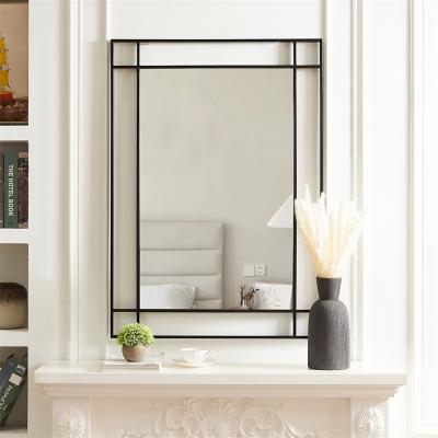 China Minimalist Antique Standing Rack Full Length Arched Dressing Mirror With Black Gold Frame Mirrors for sale