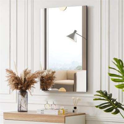 China Gold Minimalist Luxury Decorative Mirror Living Room Bathroom Decor Side Vanity Mirror Makeup Wall Glass Mirrors for sale