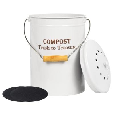 China 1.3Gallon Stainless Steel Sustainable Compost Bin With Lid For Kitchen Countertop With 100% Rust Proof-With Anti-Odor Charcoal Filter for sale