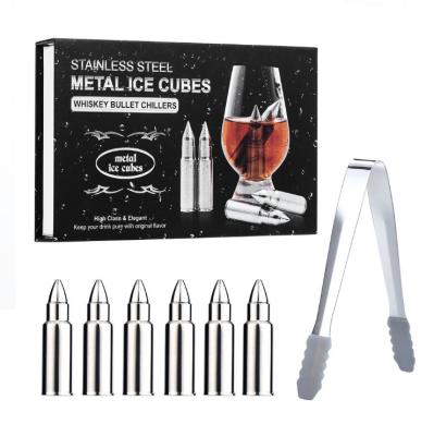 China Disposable Barware Set Of 6 Wine Sage Stainless Steel Whiskey Rocks Bullet Shaped Ice Cubes for sale