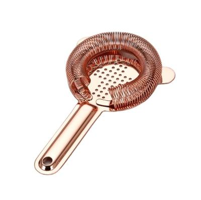 China Sustainable Copper Plated Stainless Steel Cross Shaped Ice Strainer 304 Ice Strainer Bar Sieve Spoon for sale