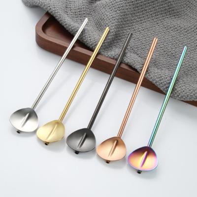 China Stainless Steel Viable Straws Spoon Filter Tube Household Kitchen Must-Have Instrument Perfect For Coffee Juice Smoothie Stirring Milk Tea for sale