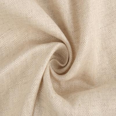 China Herringbone Twill Sand Washed 100% Pure Linen Fabric for Vintage Shirt Suit Jacket for sale