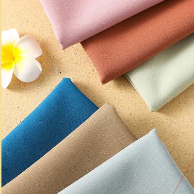 China Plain Dyed Four Way Stretch Fabric TR Elastic Fabric for Clothing Soft and Breathable for sale