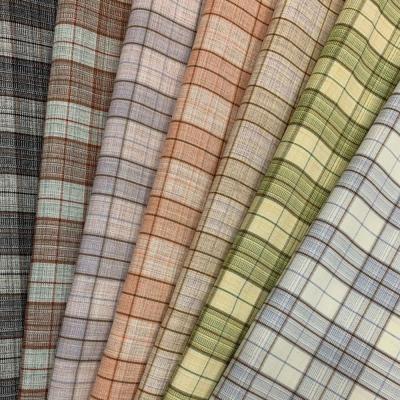 China Combination T 75% R20% SP5% Stretch TR Plaid Fabric Rayon 200GSM Knitted Fabric Shirt for sale