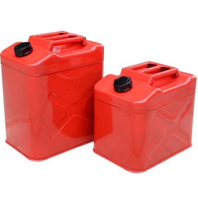 China Low Gasoline Price Guaranteed Quality Red And Black Jerry Can 20l Oil Can Gasoline Oil Barrels for sale