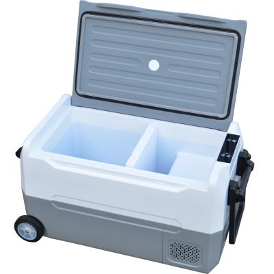 China ABS 55 Liter DC Compressor DC12-24V 100-240AC Mini Camping Portable Fridge Freezer For Car Camping Traveling Fridge for sale