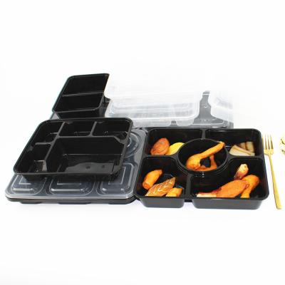 China Viable Take Out Disposable Food Containers Bento Lunch Box Food Packing Box 3 4 5 6 Compartment PP for sale