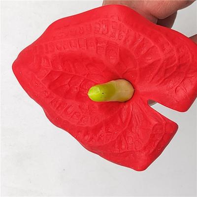 China Durable 50pcs/box Factory Selling Decorations Red Anthurium Head Flower Decor Artificial Soap Flowers For Diy Bouquet for sale