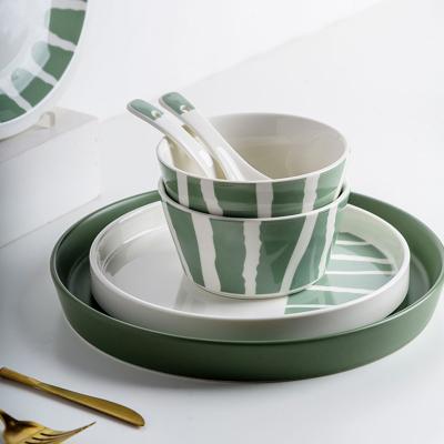 China Sustainable Ceramic Dinner Plate Porcelain Dinnerware Sets Ceramic Dinner Sets for sale