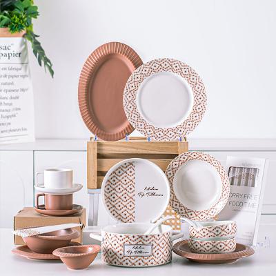 China Viable Bohemian Dinnerware Porcelain Ceramic Dinner Set Pandora Stoneware Dinnerwares Set for sale