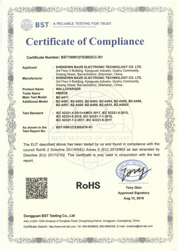 RoHS - Shen Zhen Bizoe Electronic Technology Limited