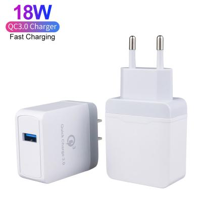 China Quick QC 3.0 Cell Phone QC3.0 USB Mobile Phone Charger US EU Plug Wall Charger Adapter Charging Charger for sale