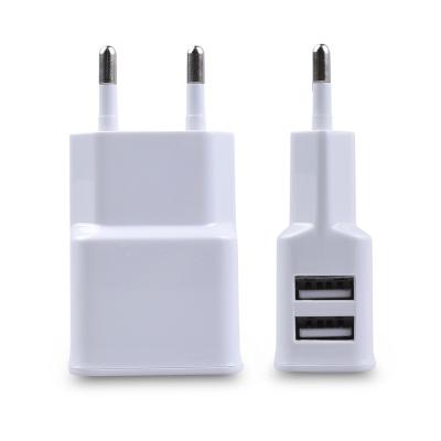 China Universal Cell Phone Travel Charger Adapter 2A Mobile Accessories Dual Usb Wall Charger 2 Ports EU US Plug Adapter for sale