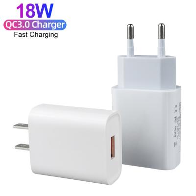 China Mobile Phone 18W 3Amp Quick QC 3.0 USB Wall Travel Charger Adapter Mobile Phone Charger For Samsung Xiaomi Oppo Vivo for sale