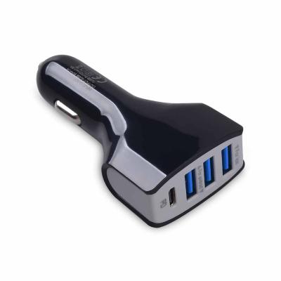 China Fast Mobile Phone QC3.0 Car Charging 4USB Port PD 18W USB Car Charger For Mobile Phone for sale