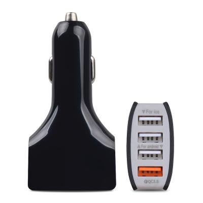 China Qc3.0 4USB Port Quick Car Charger Qc3.0 4USB Port Fast Car Charger 18W Palladium For iPhone Car Charger for sale