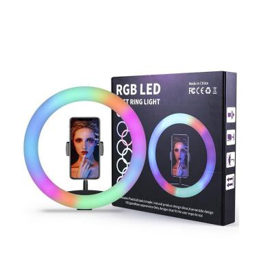 China Factory Wholesale New Arrival 10 Inch Adjustable Brightness RGB Led Circle Selfie Ring Light Phone With Tripod Stand for sale