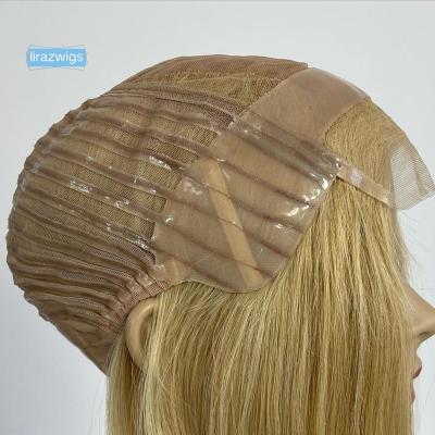 China Wholesale Customized Raw Virgin Human Hair Silicone Straight Medical Wig For Alopecia Patients Glueless Hand-Tied Medical Wig for sale