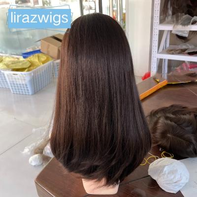 China Factory Supplier Luxury European Straight 100% Virgin Human Hair Low Silk Jewish Wigs With Kosher Certificate Quality for sale