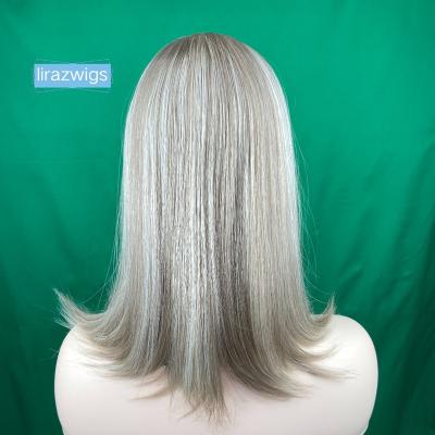 China Straight European Silk Top Jewish Autumn Wig High Quality Virgin Hair Dimensional Highlight Platinum Blonde Platinum Blonde For White Women for sale