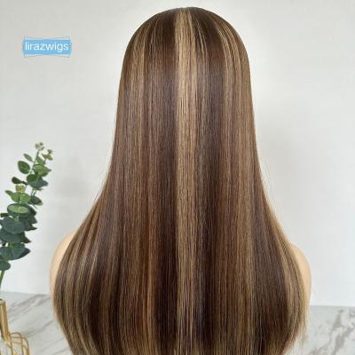 China Fall Hide Stock 100% Ash Brown Highlights Dimensional Straight European Jewish Wigs Hair Qingdao Jewish Kippah Topper for sale