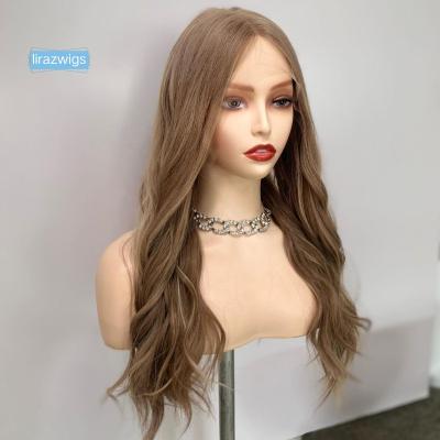 China Unprocessed Sheitel Jewish Virgin Hair Top Hiding Ash Brown Natural Wave Brazilian Virgin Hair Lace Top Fashion Natural Popular Style Double Wave for sale