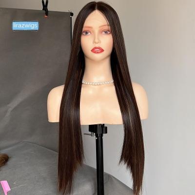 China Kosher Jewish Women Ash Brown With Highlights For Sheitel Wigs Factory Direct Sale European Silk Top Straight Human Hair Lace for sale