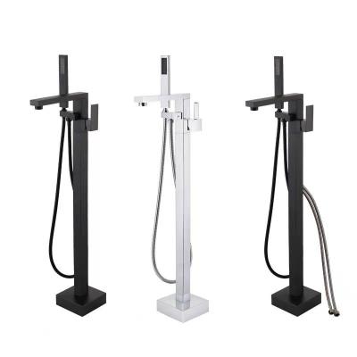 China Hot And Cold Water Freestanding Floor Stand Faucets Mixer For Bathtub for sale