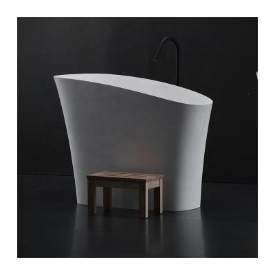 China Bath Mini House Small Freestanding Japanese Soaking Deep Stone Bathtub for sale