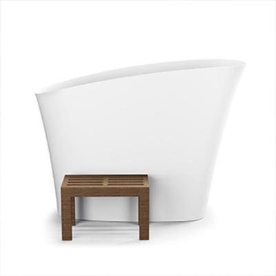 China Artificial Stone Bathtubs Freestanding Small Mini House Freestanding Bathtub Stone Japanese Soaking Tub for sale