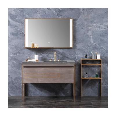 China Modern Luxury Solid Wood Mirrored Cabinet Bathroom Vanity With Countertop Manufacturer Wholesale for sale