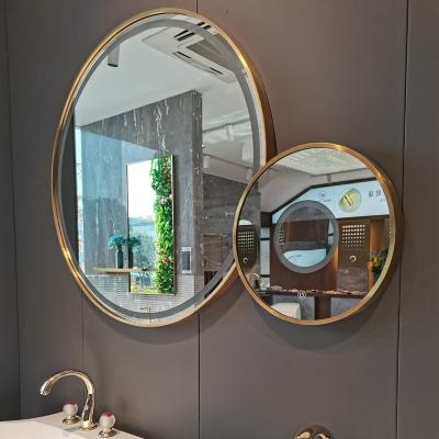 China Modern Luxury Smart Anti Fog Light Around Graphite Bathroom Mirror For Illuminate With Morocco Light Speaker for sale