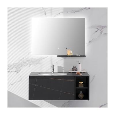 China Modern Corner Bathroom Sink Vanity Cabinet Stone Wooden EUROPEAN Mueble de bano Storage Cabinet for sale