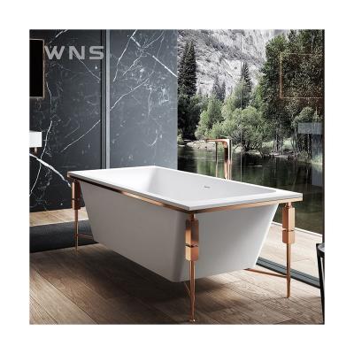 China Freestanding Artificial Stone Bathtub Supplier Bathroom Bathtub With Stand for sale