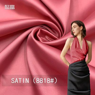 China Sheer Custom color fabric textile Factory Supply Free samples soft sateen stretch fabric150gsm woven polyester fabric for sale