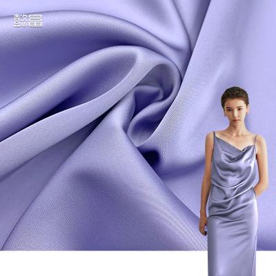 China Sheer Imitation Acetate Viscose Taffeta Spandex Silk Polyester Lining Double-Sided Luxury Glossy Metallic Liquide Satin Fabric for sale