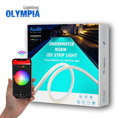 China Remote Control Underwater Swimming Pool IP68 Waterproof Neon 12V RGBW Cable Led Strip Light for sale