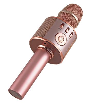 China Wireless Headset Microphone Microphone Speaker With LED Light Suitable For Best Gift Live Sound Card Singing KTV Microphone for sale