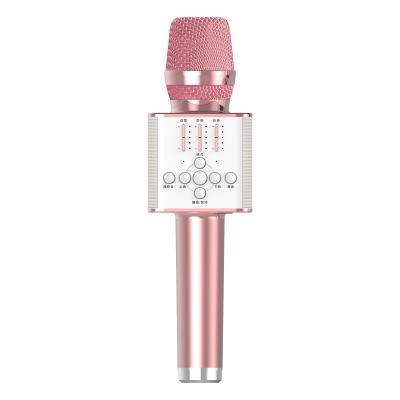 China Best Handheld Microphone Latest Designed Karaoke Handheld Wireless Microphone With LED Microphone Speaker Connect Mobile Phones Mini Wireless Mic FO for sale