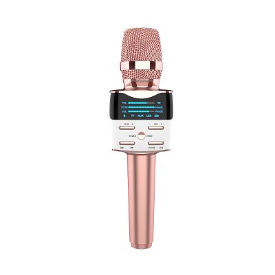 China Best Portable Handheld Microphone USB Karaoke Microphone Wireless Speaker For Christmas BT KTV Gifts Singing MIC for sale