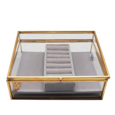 China Gift or Jewelry Box Glass-metal Wedding Favor Decorative High Quality Custom Wholesale Jewelry Home Decorative Gift Box for sale