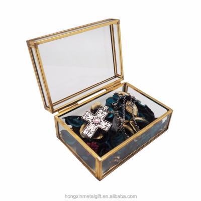 China Glass JB-8136 Customized Glass Jewelry Box Available For Sale High Quality Glass Jewelry Box for sale