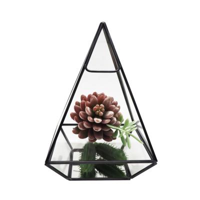 China TR-1063 CLASSIC Geometric Modern Home Decor Mini Greenhouse Glass Indoor Planters for sale