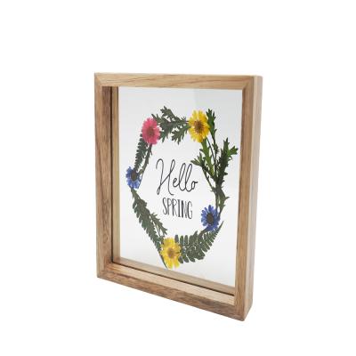 China Wholesale Home Decoration Photo Picture Frame Wooden Floating Canvas Picture Glass Photo Frames Floating Frame for sale